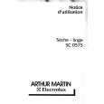 ARTHUR MARTIN ELECTROLUX SC0575 Owners Manual