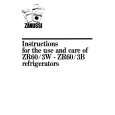 ZANUSSI ZR60/3B Owners Manual