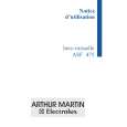 ARTHUR MARTIN ELECTROLUX ASF475 Owners Manual