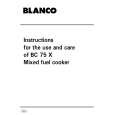 BLANCO BC75X Owners Manual