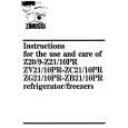 ZANUSSI ZV21/10PR Owners Manual