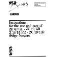 ZANUSSI ZF67/51 Owners Manual