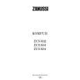 ZANUSSI ZCS634W Owners Manual