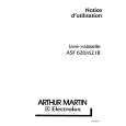 ARTHUR MARTIN ELECTROLUX ASF620W Owners Manual