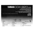 YAMAHA CDX-920 Owners Manual