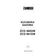 ZANUSSI ZCG560GW Owners Manual
