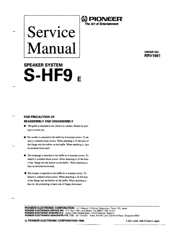 pioneer s hf9 speaker