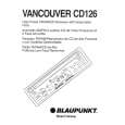 BLAUPUNKT VANCOUVER CD126 Owners Manual