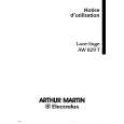 ARTHUR MARTIN ELECTROLUX AW829T Owners Manual