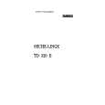 ZANUSSI TD320E Owners Manual