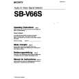 SONY SBV66S Instrukcja Obsługi