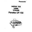 PANASONIC UF150 Owners Manual