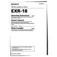 SONY EXR-18 Owners Manual