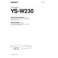 SONY YS-W230 Owners Manual