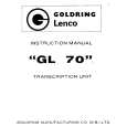 GOLDRING-LENCO GL70 Instrukcja Obsługi