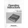 PANASONIC RR930 Instrukcja Obsługi