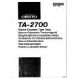 ONKYO TA-2700 Owners Manual