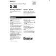 SONY D-35 Owners Manual