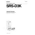 SONY SRS-D3K Owners Manual