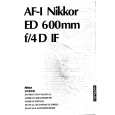 NIKON AF-I NIKKOR ED 600MMF/4D IF Owners Manual