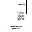 ARTHUR MARTIN ELECTROLUX AC2017M1 Owners Manual