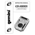 GEMINI CD-1800X Owners Manual