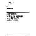 ZANUSSI Z22/16PR Owners Manual