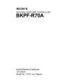 SONY BKPF-R70A Instrukcja Serwisowa