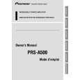 PIONEER PRS-A500/XH/EW5 Instrukcja Obsługi