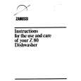 ZANUSSI Z80 Owners Manual