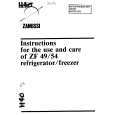 ZANUSSI ZF49/54 Owners Manual