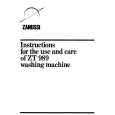 ZANUSSI ZT989 Owners Manual