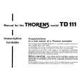 THORENS TD111 Owners Manual