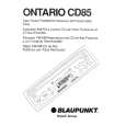BLAUPUNKT ONTARIO CD85 Owners Manual