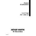 ARTHUR MARTIN ELECTROLUX AW1200AA Owners Manual