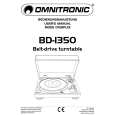 OMNITRONIC BD-1350 V13 Owners Manual