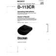 SONY D-113CR Owners Manual
