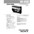 SONY WM-W800 Service Manual