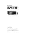 SONY BVW22P VOLUME 1 Instrukcja Serwisowa