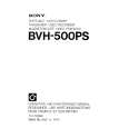 SONY BVH-500PS Instrukcja Obsługi