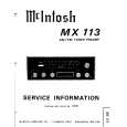 MCINTOSH MX 113 Instrukcja Serwisowa
