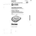 SONY D-111 Owners Manual