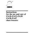 ZANUSSI ZA38 Owners Manual