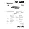 SONY MDS-JE640 Owners Manual
