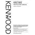 KENWOOD KAC943 Owners Manual