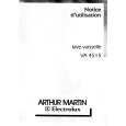ARTHUR MARTIN ELECTROLUX VA4515 Owners Manual