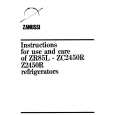 ZANUSSI ZR85L Owners Manual