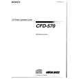 SONY CFD-570 Instrukcja Obsługi