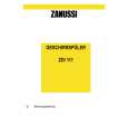 ZANUSSI ZDI111B Owners Manual