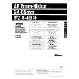 NIKON AF ZOOM-NIKKOR 24-85 F/2.8-4D IF Owners Manual